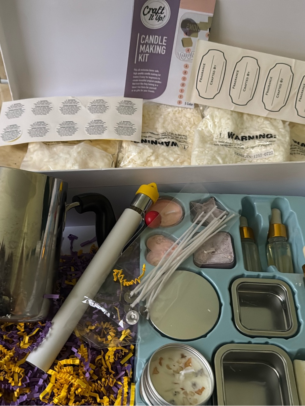 Craft It Up! Candle Making Kit - Purple & Cream